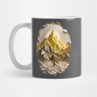 Paper quilling art - Golden mountains ! Mug